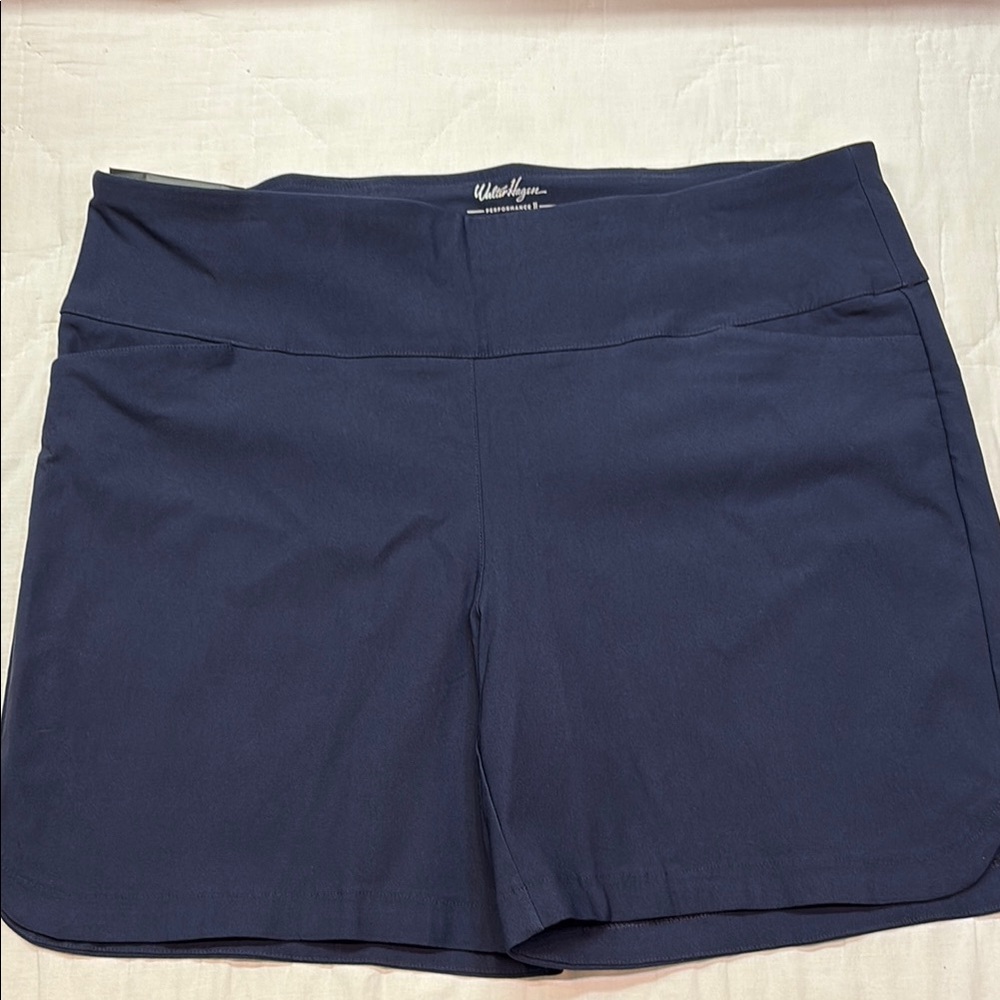Walter Hagen Women's Blue Performance Golf Shorts Pull On Stretch Pockets‎ NWT